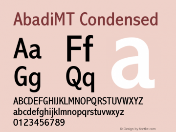 AbadiMT Condensed Version 001.003图片样张