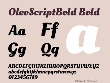 OleoScriptBold Bold Version 1.002图片样张