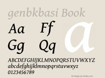 genbkbasi Book Version 1.100 Font Sample