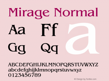 Mirage Normal Version 001.000 Font Sample