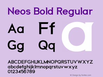Neos Bold Regular Version 1.000;PS 001.000;hotconv 1.0.70;makeotf.lib2.5.58329 Font Sample