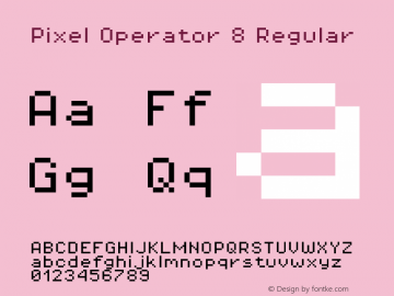 Pixel Operator 8 Regular Version 1.4.1 (September 5, 2015) Font Sample