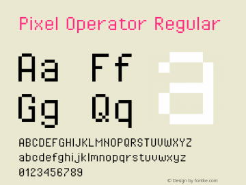Pixel Operator Regular Version 1.4.0 (August 12, 2015) Font Sample