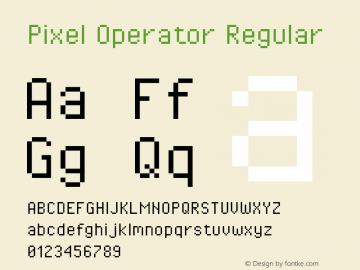 Pixel Operator Regular Version 1.4.1 (September 5, 2015) Font Sample