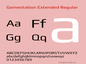 Gamestation Extended Regular Version 1.003 Font Sample