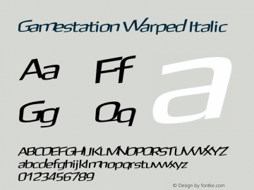 Gamestation Warped Italic Version 1.003 Font Sample