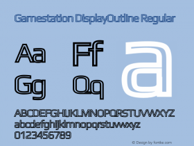 Gamestation DisplayOutline Regular Version 1.003 Font Sample