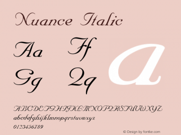 Nuance Italic 1.0 Sat Dec 05 16:36:33 1992图片样张