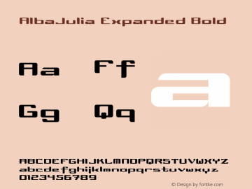 AlbaJulia Expanded Bold Version 001.000 Font Sample