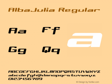 AlbaJulia Regular Version 001.000 Font Sample