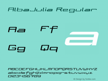 AlbaJulia Regular Version 001.000 Font Sample