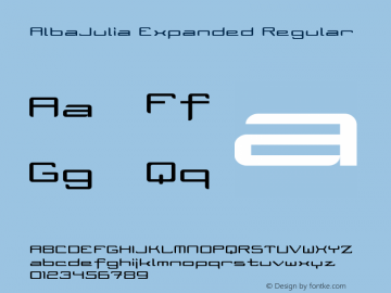 AlbaJulia Expanded Regular Version 001.000 Font Sample