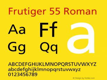 Frutiger 55 Roman 001.001 Font Sample