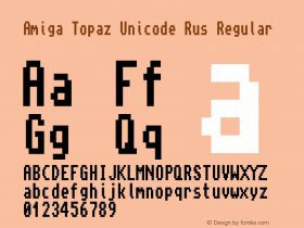 Amiga Topaz Unicode Rus Regular Version 1.1 Font Sample