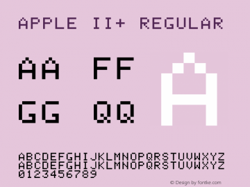 Apple II+ Regular Version 1.0 Font Sample