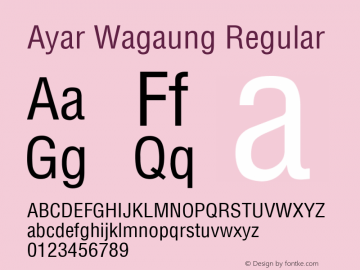 Ayar Wagaung Regular Version 1.01x图片样张