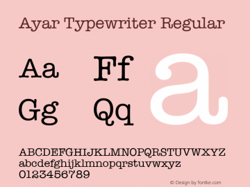 Ayar Typewriter Regular Version 1.01x图片样张