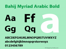 Bahij Myriad Arabic Bold Version 1.00 November 9, 2012, initial release图片样张