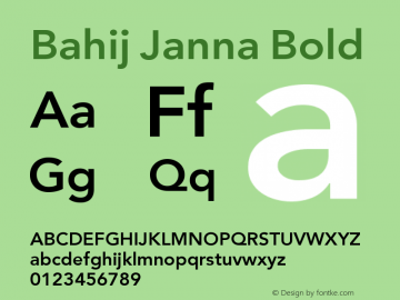 Bahij Janna Bold Version 1.00 January 6, 2013, initial release Font Sample