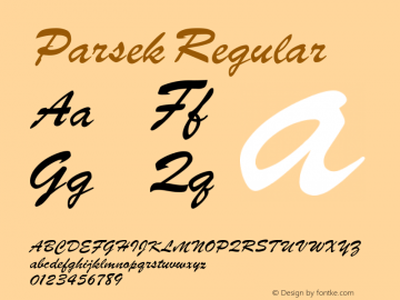 Parsek Regular Converted from H:\PARSEK.TF1 by ALLTYPE Font Sample