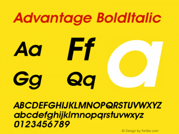 Advantage BoldItalic Version 001.000图片样张