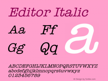 Editor Italic Version 001.000图片样张