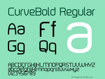 CurveBold Regular Version 1.00 August 23, 2010, initial release图片样张
