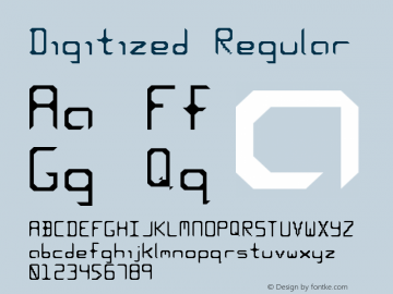 Digitized Regular Version 1.0 Font Sample