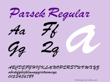 Parsek Regular Converted from t:\PARSEK.TF1 by ALLTYPE Font Sample