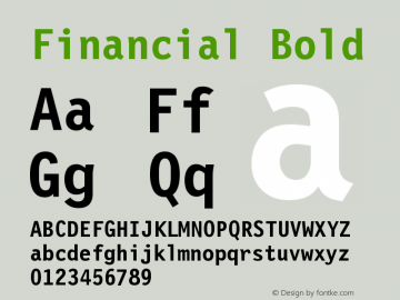 Financial Bold Version 001.000 Font Sample