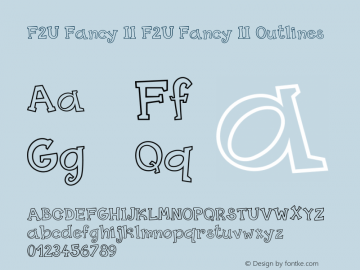 F2U Fancy II F2U Fancy II Outlines Version 1.00 Font Sample