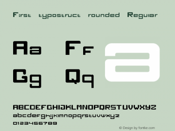 First typostruct rounded Regular Version 1.0 Font Sample