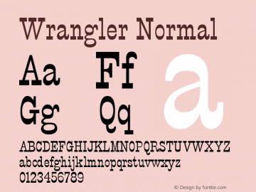 Wrangler Normal Version 001.000 Font Sample