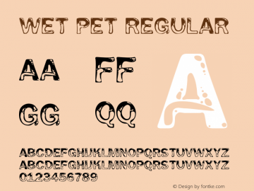 Wet Pet Regular OTF 4.000;PS 001.001;Core 1.0.29图片样张