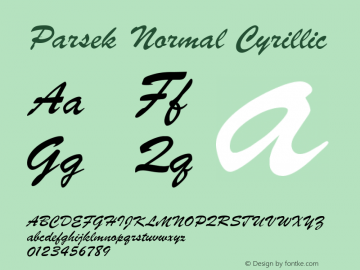 Parsek Normal Cyrillic 1.0 Thu Nov 25 21:19:28 1993 Font Sample