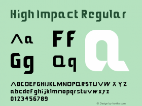 High Impact Regular Version 1.0 Font Sample