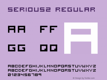 serious2 Regular 2001; 1.0, initial release Font Sample