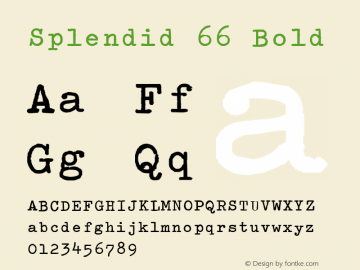 Splendid 66 Bold Steffo's Olympia (v 2.0) Font Sample