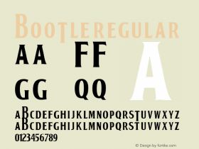 BOOTLE Regular Macromedia Fontographer 4.1 15/02/01 Font Sample