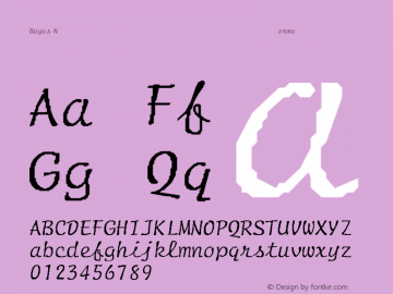 Bayes Normal Regular Unknown Font Sample