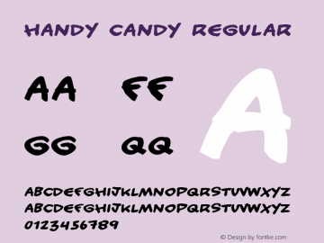 Handy candy Regular 2 Font Sample