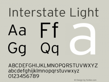 Interstate Light Version 001.000 Font Sample