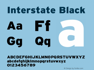 Interstate Black Version 001.000 Font Sample