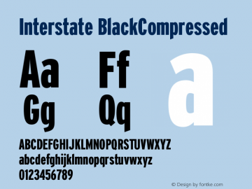 Interstate BlackCompressed Version 001.000 Font Sample