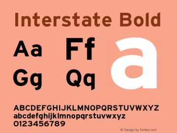Interstate Bold Version 001.001 Font Sample