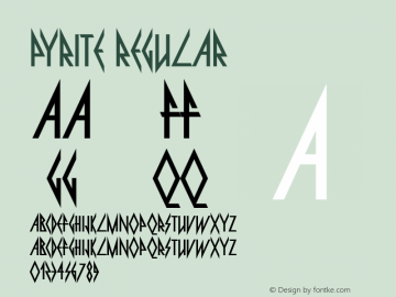 Pyrite Regular Version 5.001 Font Sample