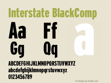 Interstate BlackComp Version 001.000 Font Sample