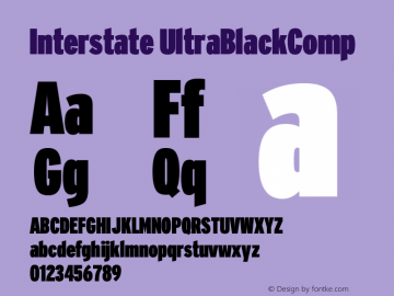 Interstate UltraBlackComp Version 001.000 Font Sample
