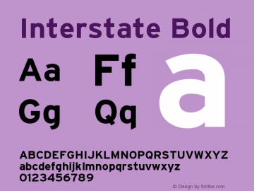 Interstate Bold Version 001.000 Font Sample