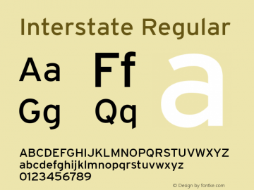 Interstate Regular Version 001.000图片样张